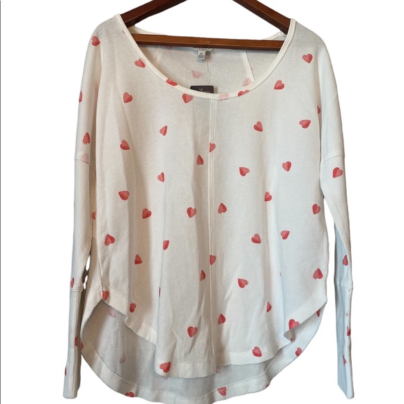 Lucky Brand Tops - Lucky Brand Cream with Hearts Long Sleeved Top